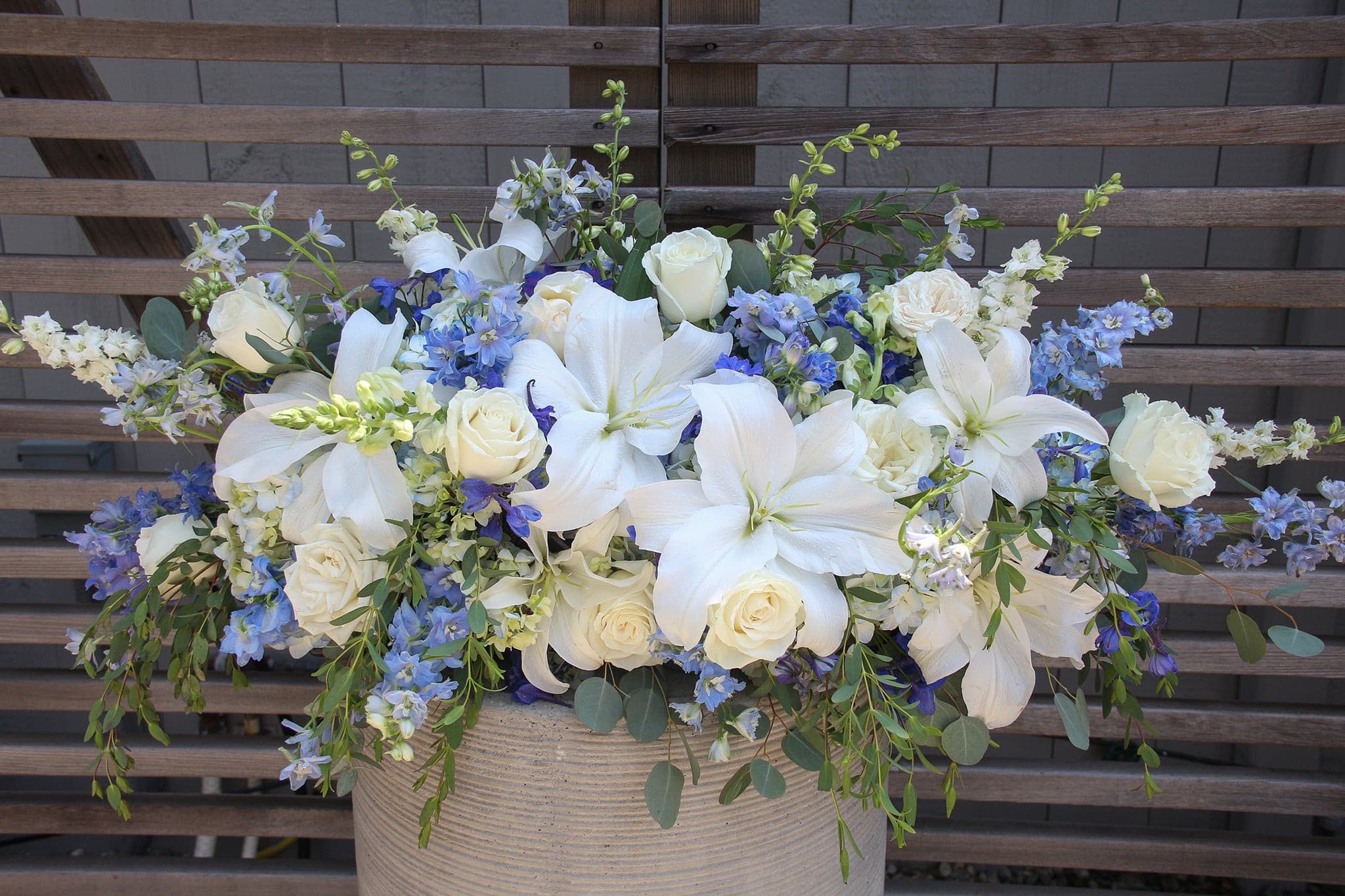 Blue & White Casket Flowers Voted Best of The Best in the South